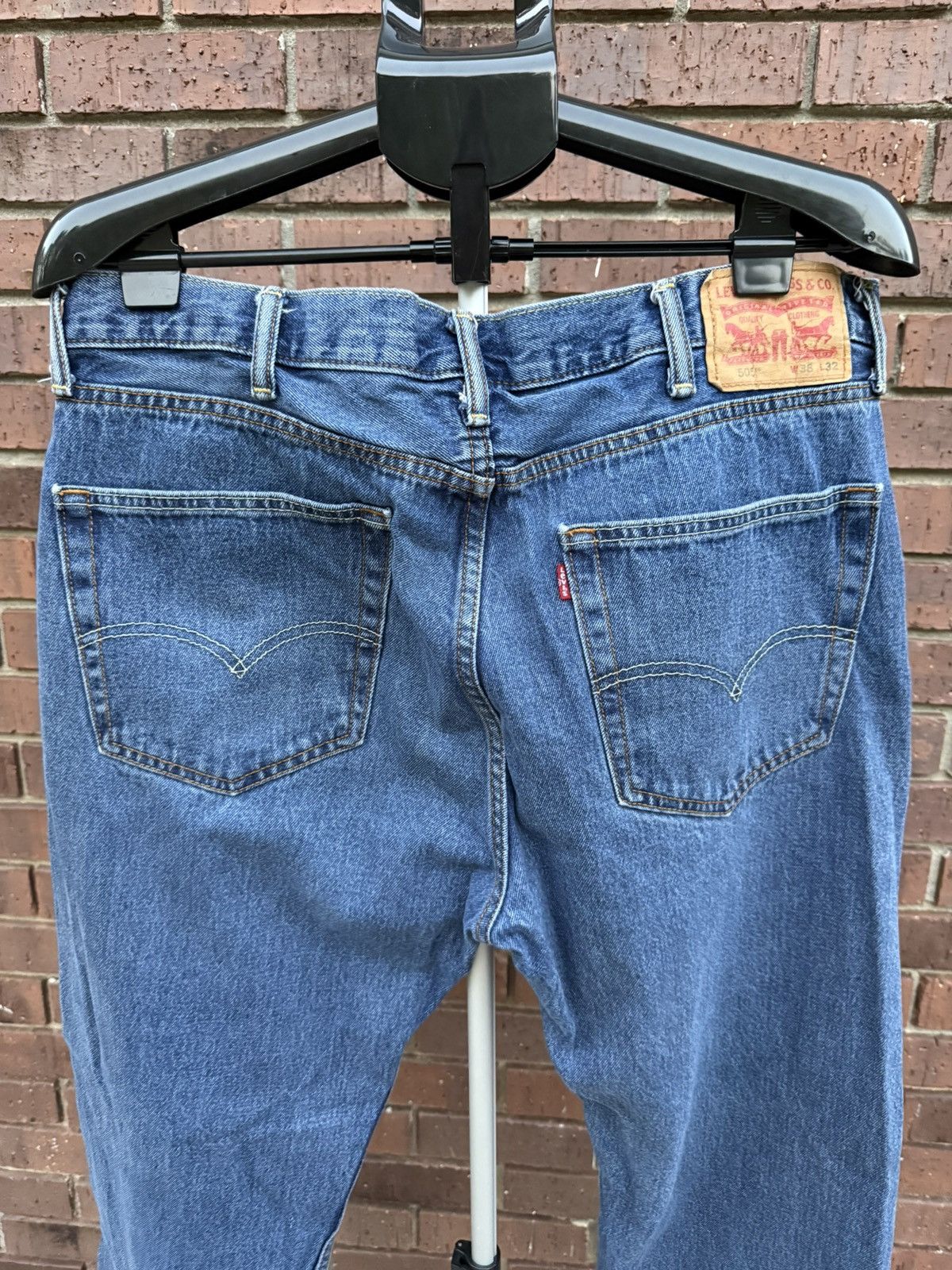 Levi's Levis 505 Denim Blue Jeans Mens Size 38 X 32 Straight Leg Size US 38 / EU 54 - 5 Thumbnail