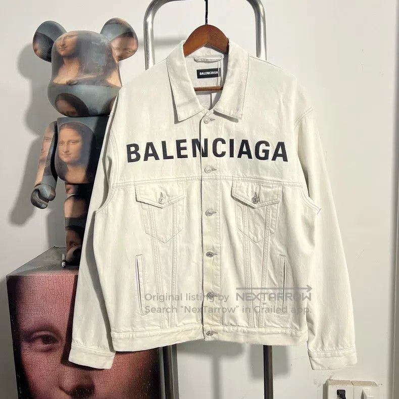 Balenciaga Balenciaga Embroidered Logo Denim Jacket Size US M / EU 48-50 / 2 - 1 Thumbnail