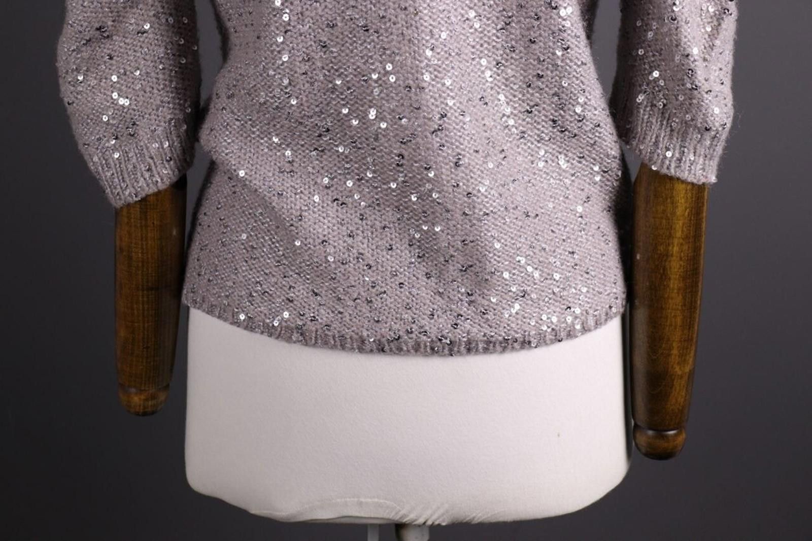 Kokaine Kookai Gray Mohair Wool Sequin Cardigan Sweater Size 1 / S Size M / US 6-8 / IT 42-44 - 7 Thumbnail