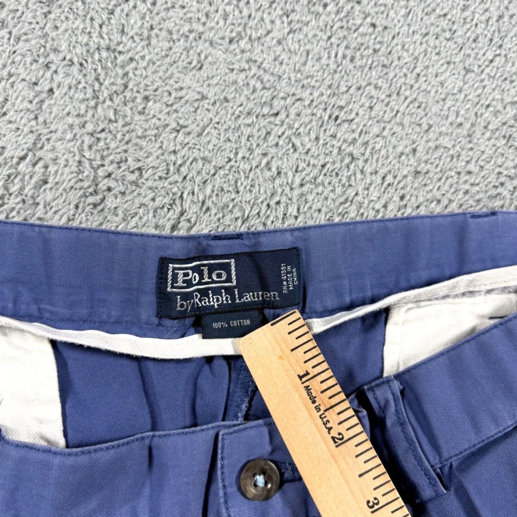 Polo Ralph Lauren VINTAGE Polo Ralph Lauren Mens Shorts 38 Blue Double Pleated Chino Size US M / EU 48-50 / 2 - 3 Thumbnail