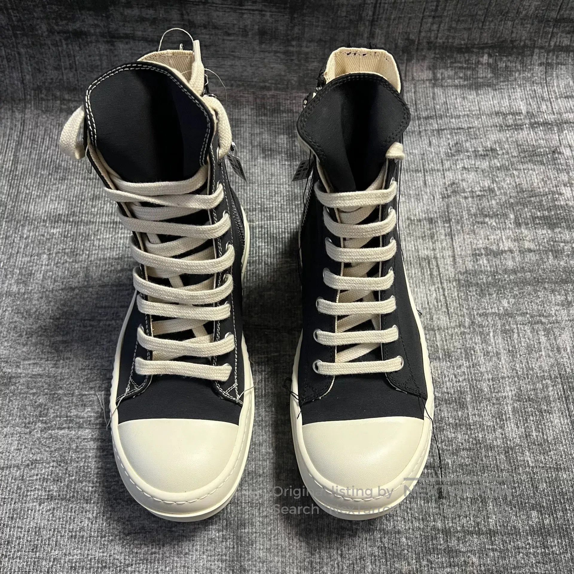 Rick Owens black and white fringe high. Size US 5.5 / IT 35.5 - 2 Thumbnail