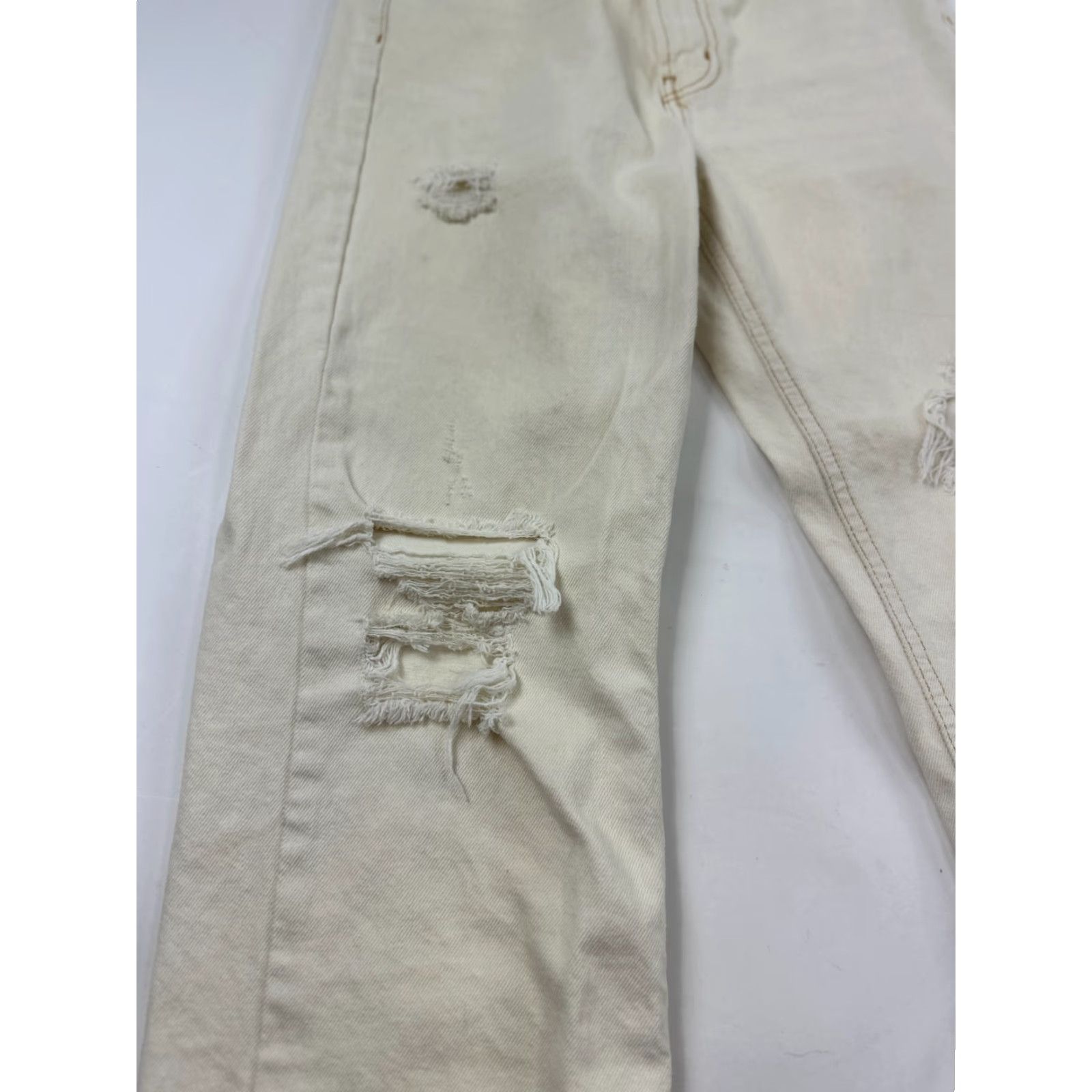 Bdg BDG Womens Jeans 27 Ivory Distressed High-Rise Straight Fit 5-Pocket Denim Casual Season Size 27" / US 4 / IT 40 - 4 Thumbnail