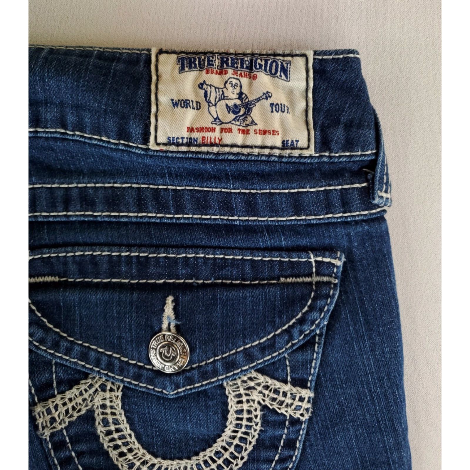 True Religion True Religion Billy Blue Jeans Womens 32 Straight Jeans 32x34 Made USA Blue 32 34 Inseam 32 waist 32x34 actual Size 24" / US 00 / IT 34 - 6 Thumbnail
