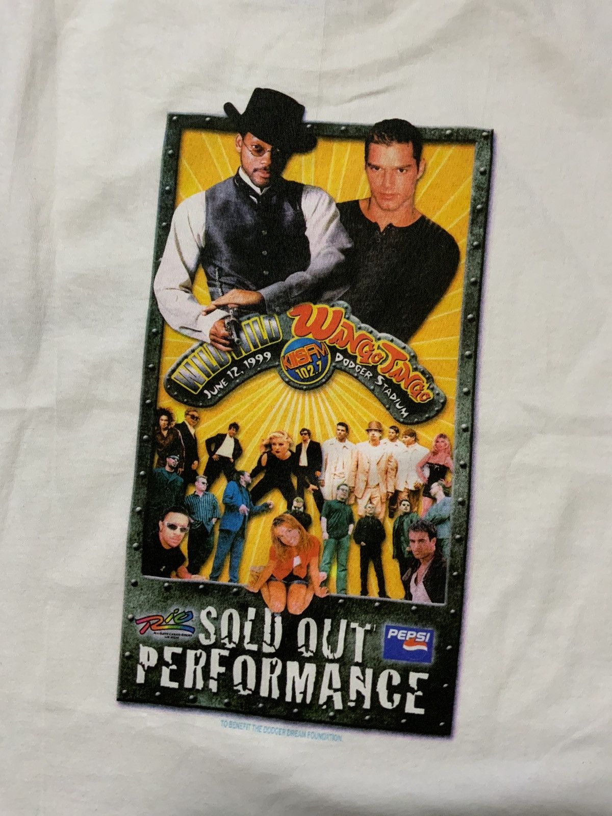 image of Vintage 1999 Wild Wild Wango Tango Will Smith Britney Spears T-Shirt in White, Men's (Size 2XL)