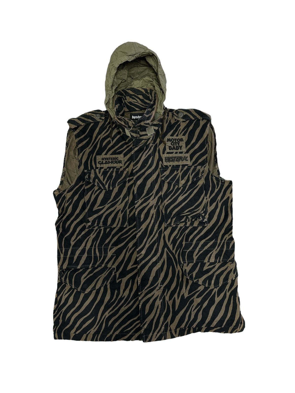 Hysteric Glamour VINTAGE HYSTERIC GLAMOUR TIGER STRIPE SLEEVELESS SHIRT Size US XL / EU 56 / 4 - 1 Thumbnail