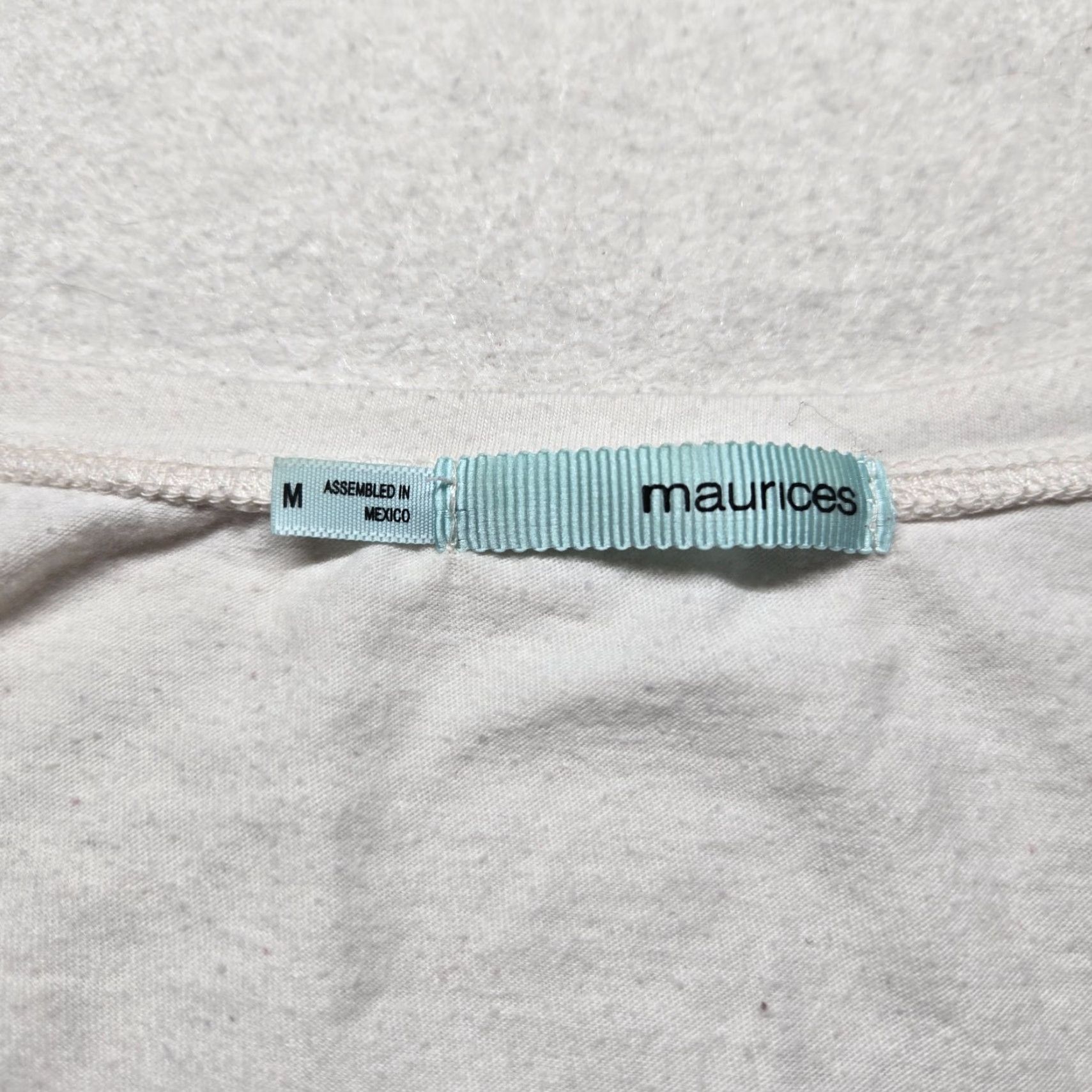 Vintage Maurice’s Shirt T-Shirt White Short Sleeve Adult Womens M Medium String Cross Embellished Shirt - Maurices Womens Medium White Classic Tee Size M / US 6-8 / IT 42-44 - 3 Thumbnail