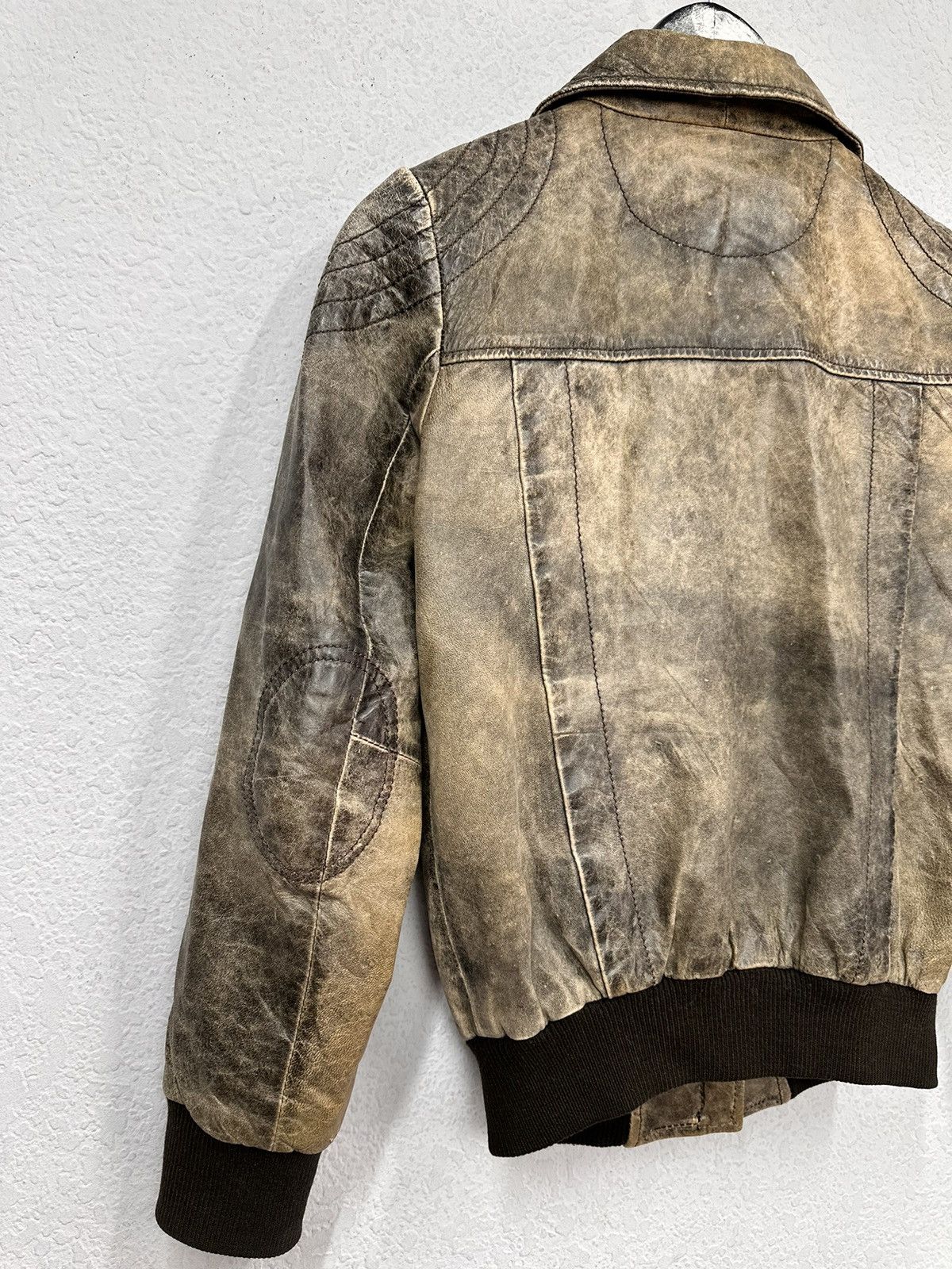 14th Addiction Vintage Leather Jacket Y2K Faded Rick Owens Style Diesel GOA Size S / US 4 / IT 40 - 14 Thumbnail