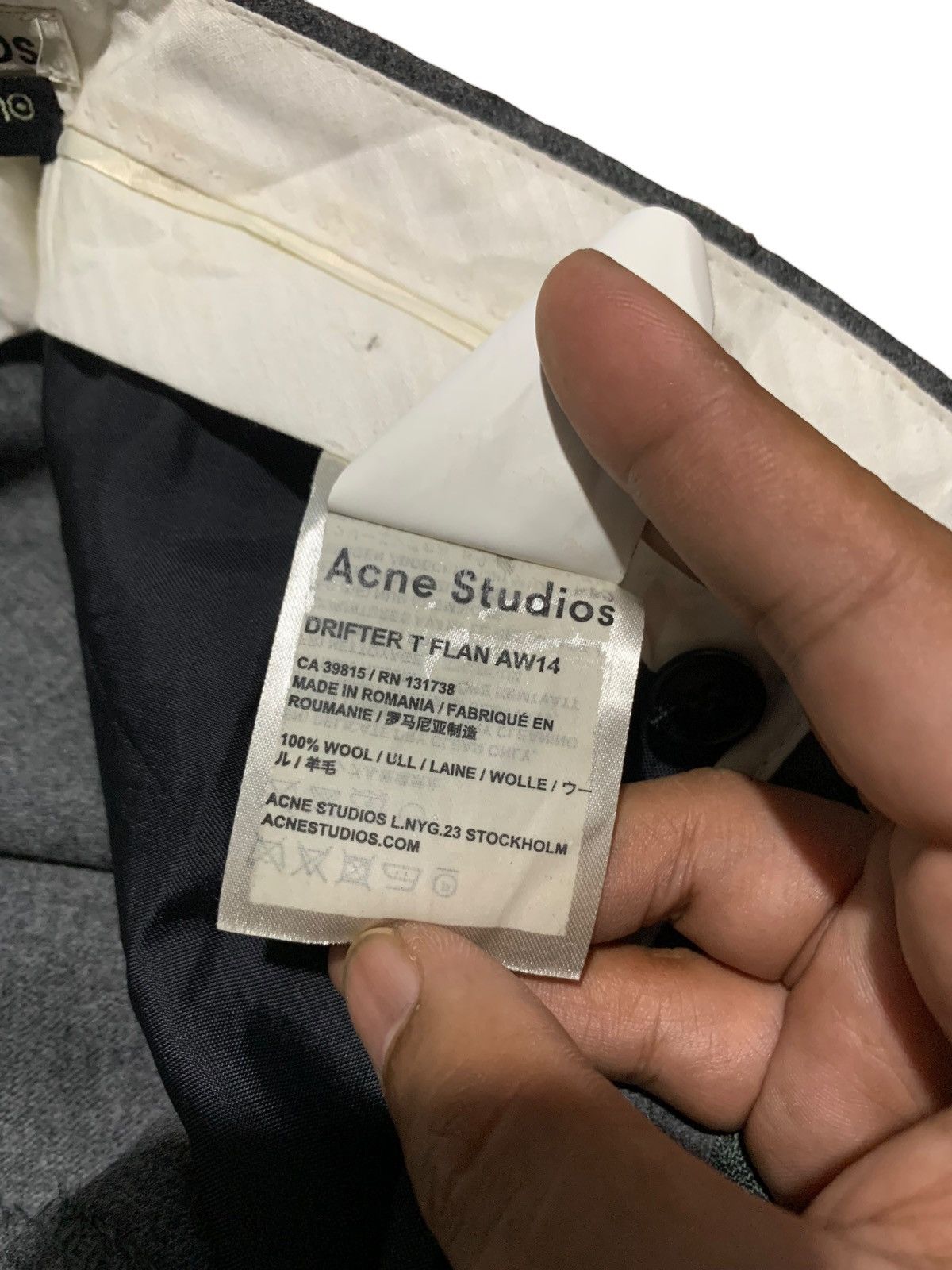 AW14 Acne studios x 10 corsocomo DRIFTER T FLAN WOOL TROUSER