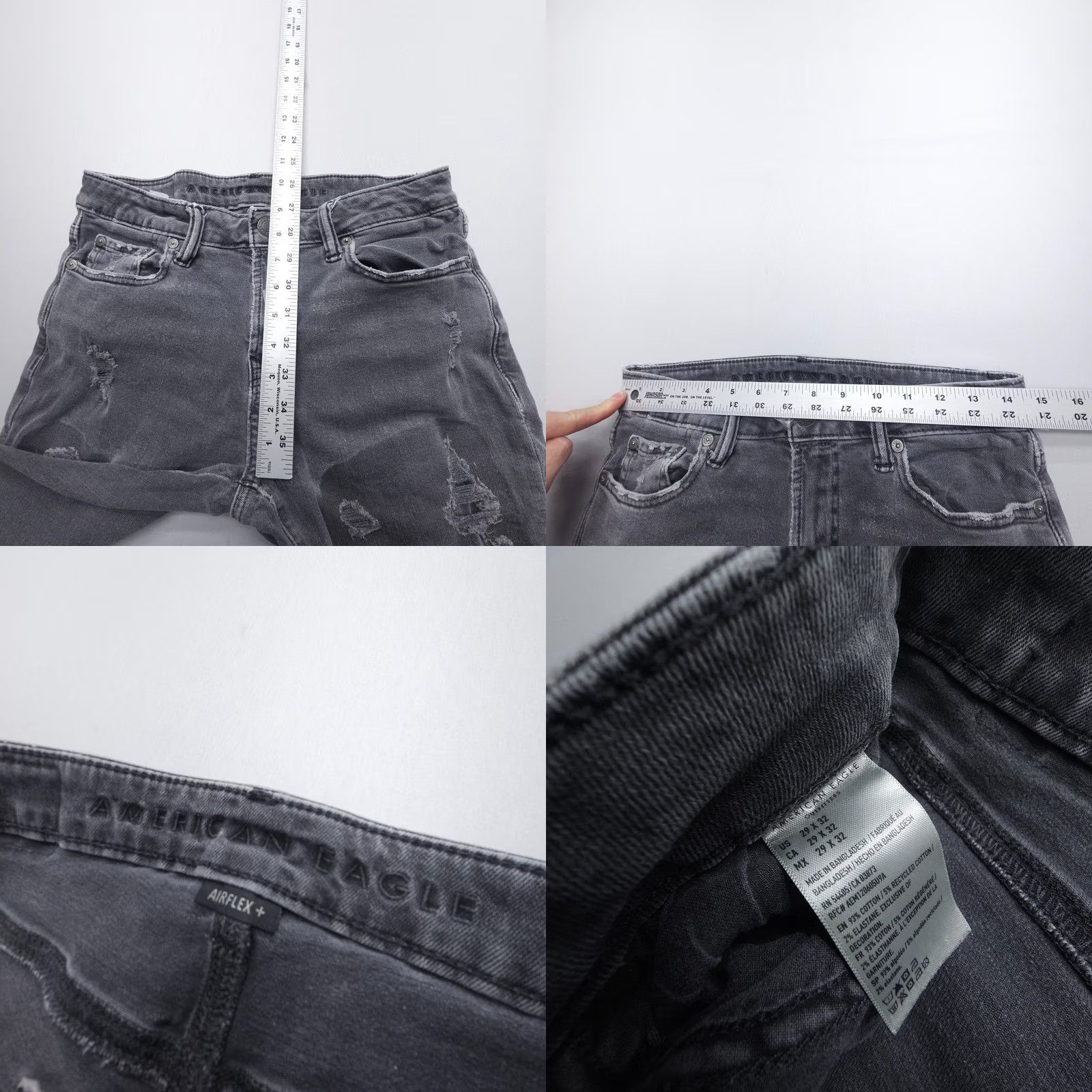 American Eagle Outfitters American Eagle Outfitters Jeans Mens 29x32 Slim Distressed Grunge 5-Pocket Denim Gray Leather Logo? Size US 29 - 8 Thumbnail