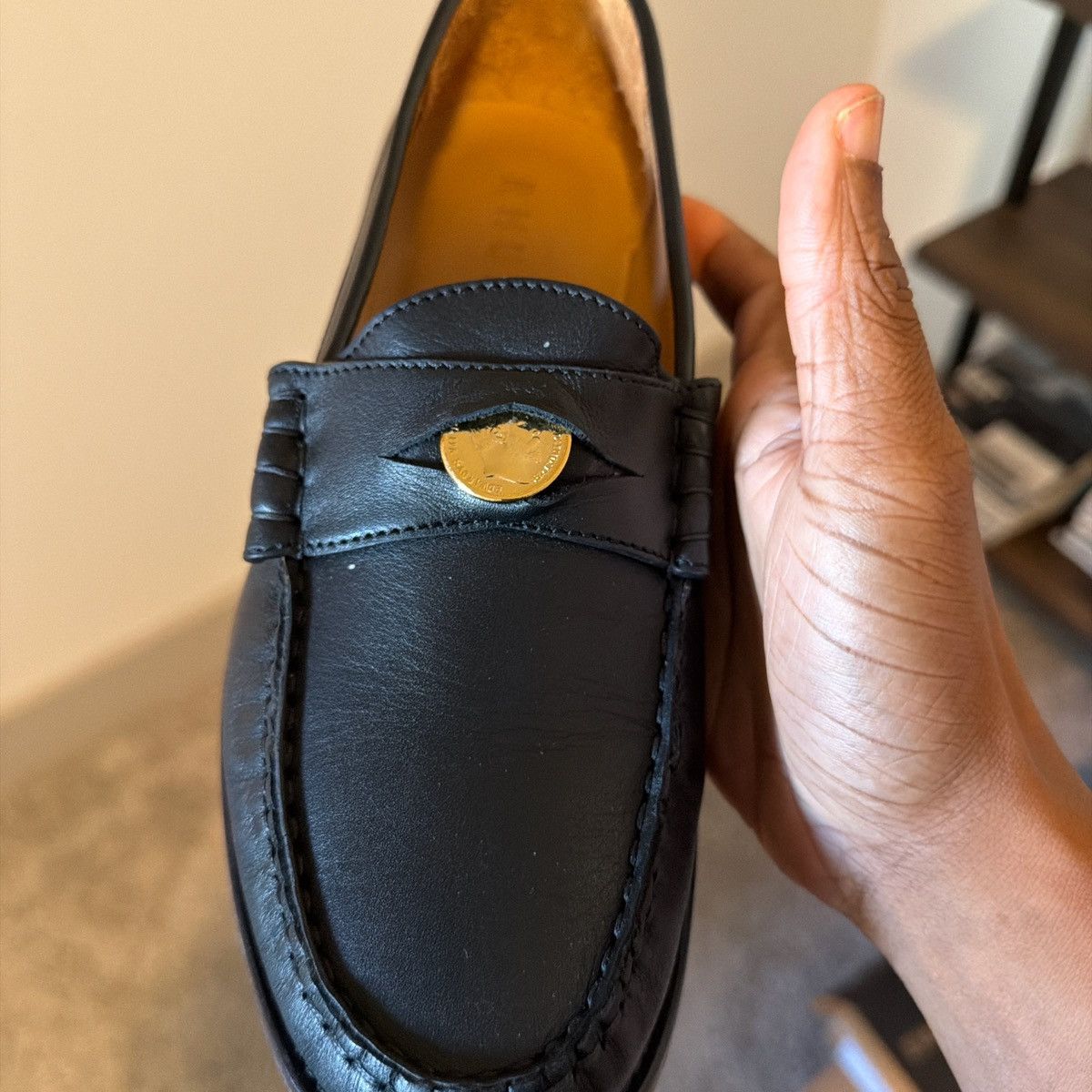 Rhude Rhude Black Penny Loafer w/ Custom Rhude coin Size US 8 / EU 41 - 3 Thumbnail