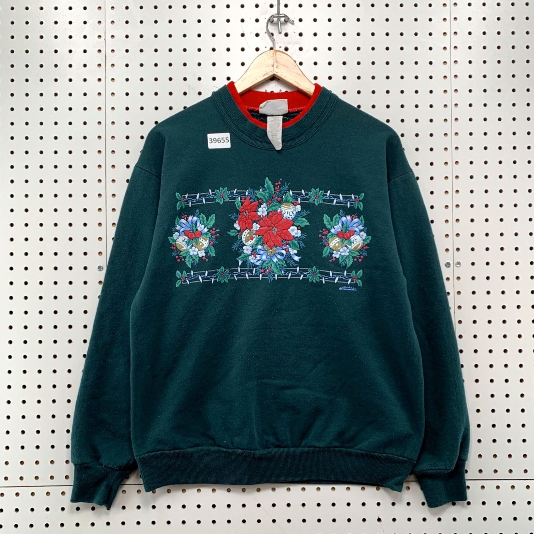 Vintage VINTAGE Morning Sun Sweatshirt Women Medium Green Red Flower Crewneck Floral Size M / US 6-8 / IT 42-44 - 2 Thumbnail