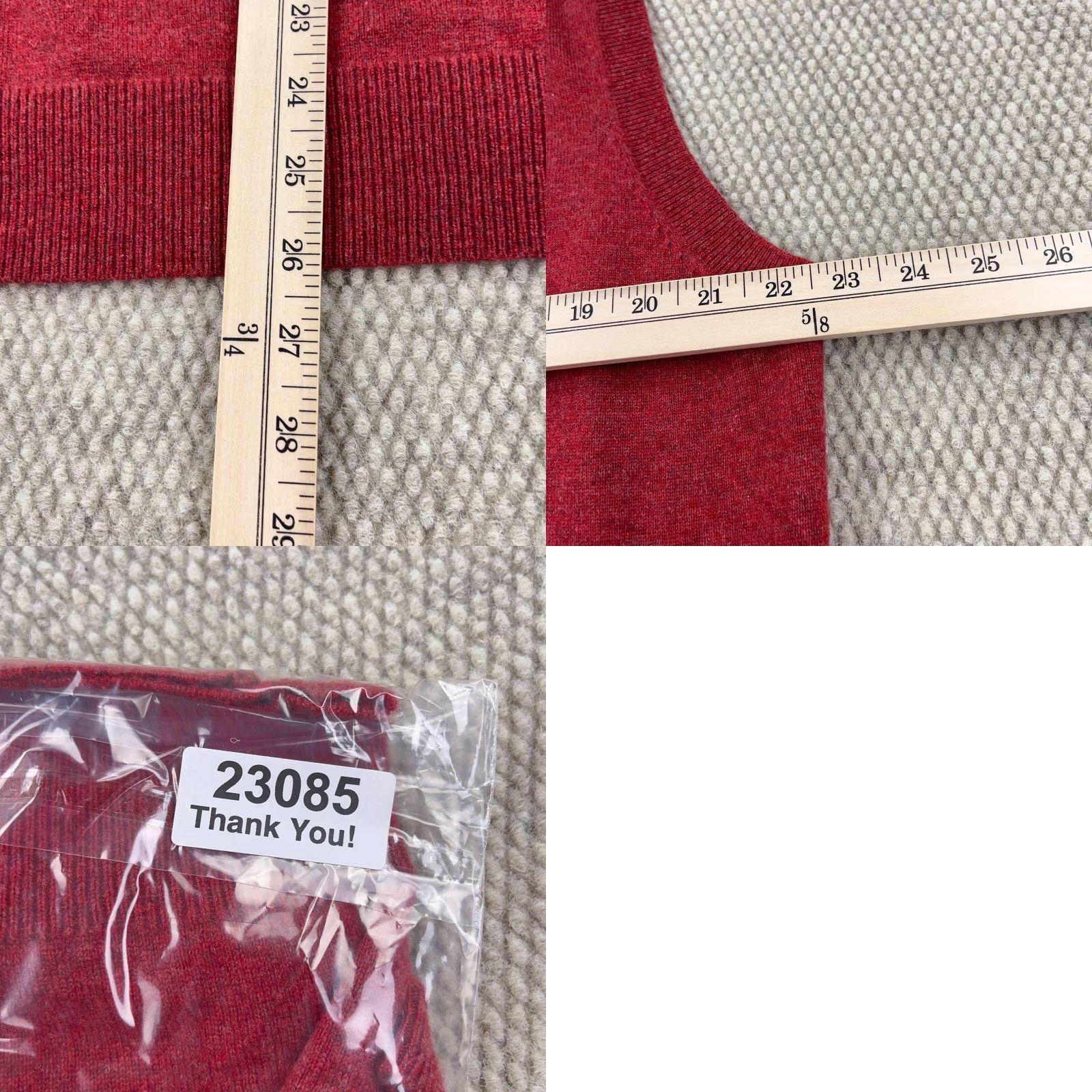 Lands' End Lands' End Men XL Red Cashmere V-Neck Vest Knit Sweater Size US XL / EU 56 / 4 - 8 Thumbnail