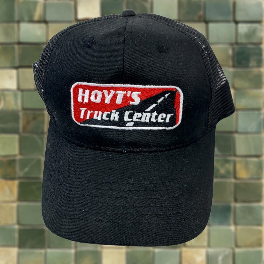 Vintage Hoyt's Truck Center Black Red Cotton Snapback Trucker Hat Cap Hat Mens One Size Black Cotton Solid Trucker Hat Cap Size ONE SIZE - 1 Thumbnail