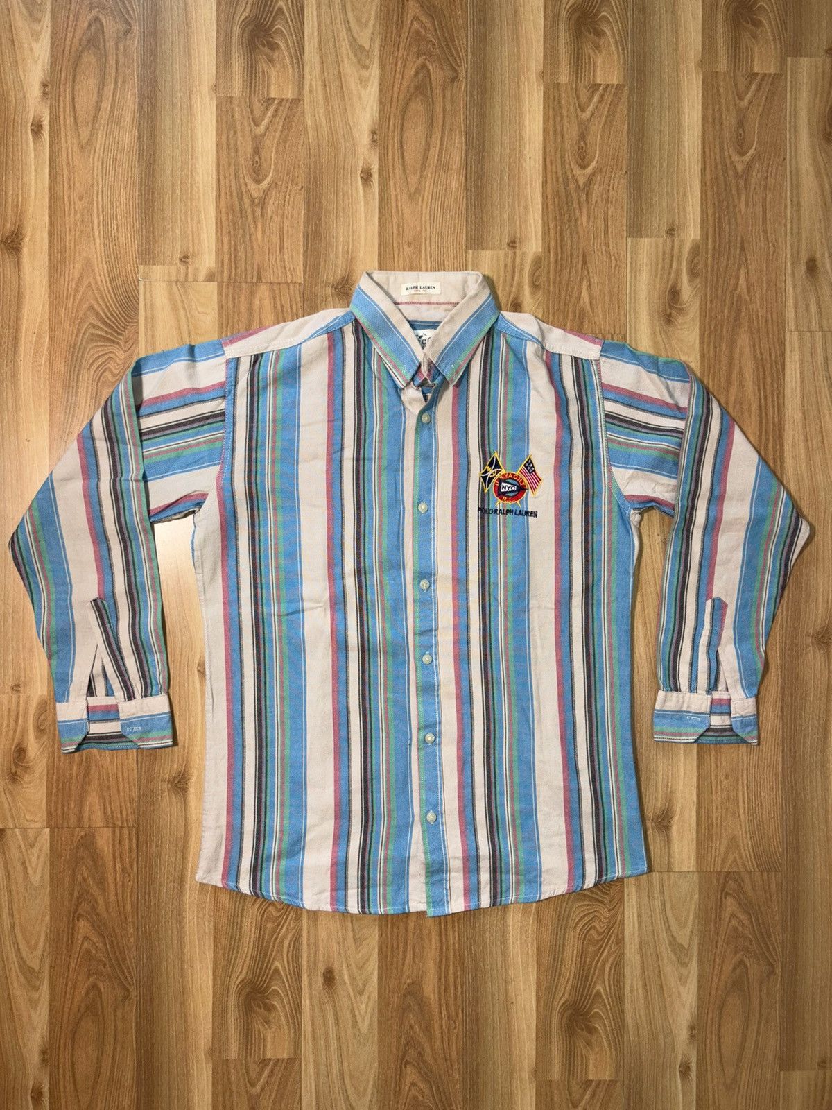 RRL Ralph lauren vertical stripe button down shirt