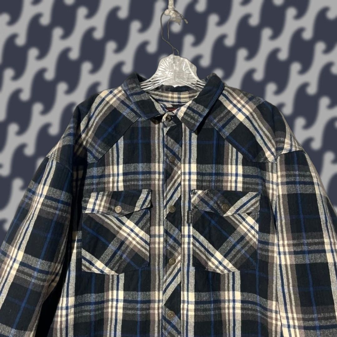 Vintage Five Brother Mens 2XL Quilted Lined Flannel Shirt Jacket Blue Plaid Workwear Size US XXL / EU 58 / 5 - 1 Thumbnail