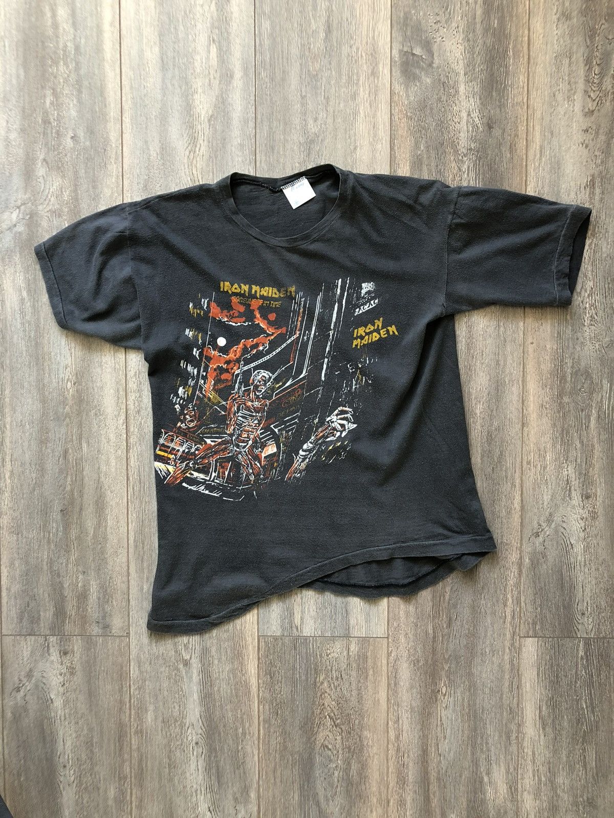 Iron Maiden × Vintage Vintage 80s Iron Maiden deconstructive rare shirt tee Size US S / EU 44-46 / 1 - 2 Thumbnail