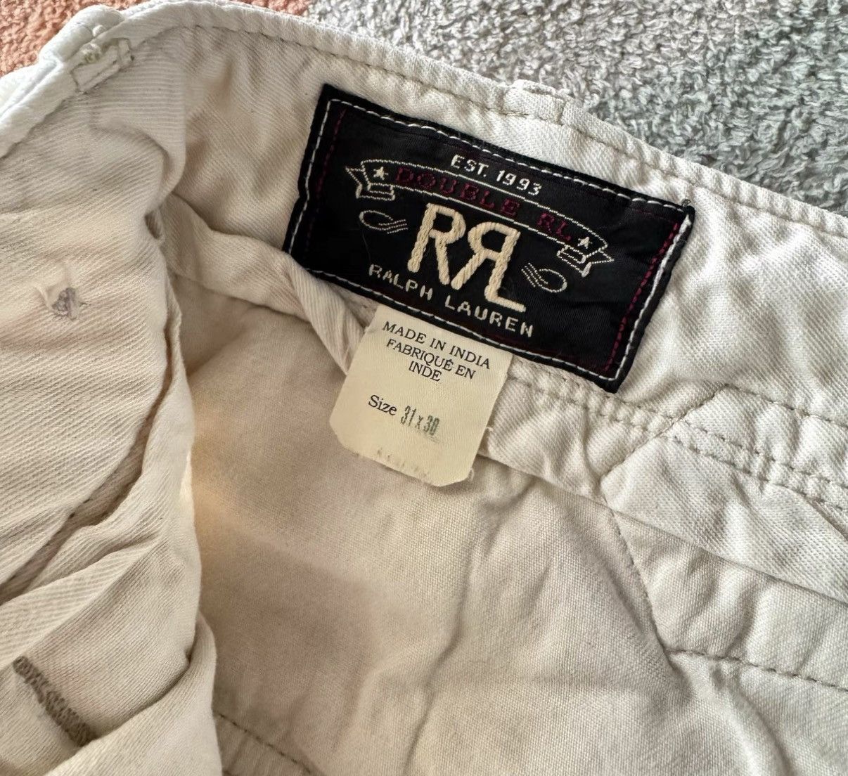 RRL Ralph Lauren RRL Ralph Lauren Double RL White Herringbone Pants K22 Size US 31 - 4 Thumbnail