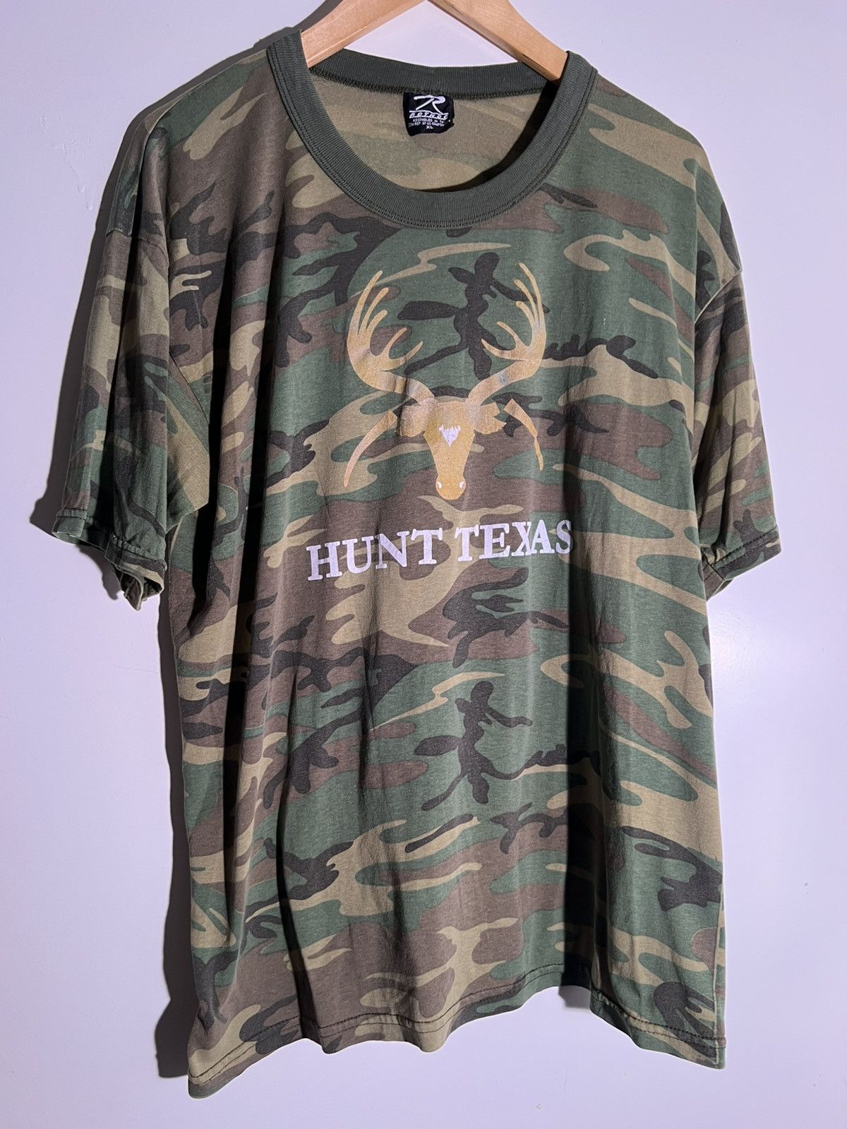 Vintage 90’s 2000’s Y2K VTG Vintage Hunt Texas Camo Retro Ringer Tee Size US XL / EU 56 / 4 - 1 Thumbnail