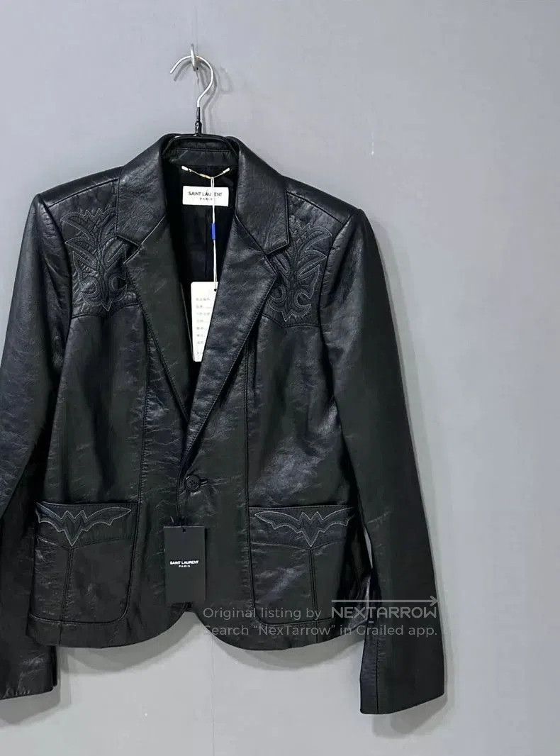 Saint Laurent Paris Saint Laurent Paris Embroidered Leather Jacket. Size US M / EU 48-50 / 2 - 2 Thumbnail