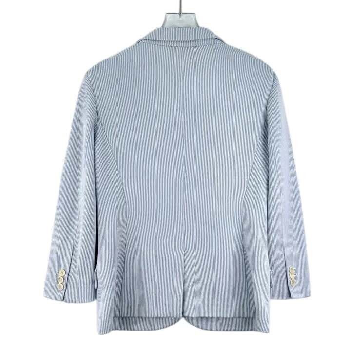 Loro Piana Loro Piana Light Blue Stripe Cotton Jacket Size US L / EU 52-54 / 3 - 2 Thumbnail