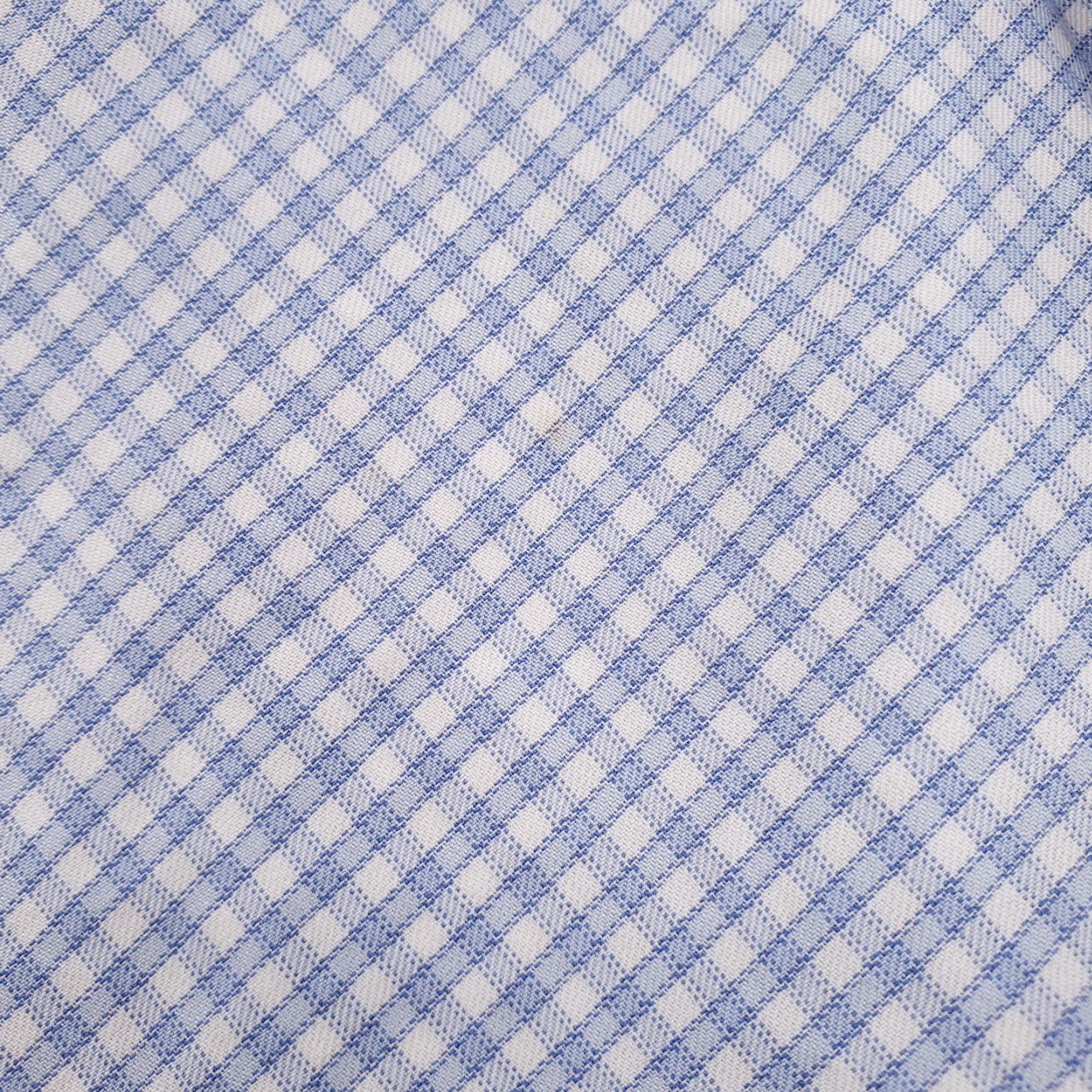 Hugo Boss HUGO BOSS Dress Shirt Mens 17 Blue Plaid Long Sleeve Button Up 100% Cotton Collared Shirt Size 17 Regular Chest 46in Business Casual Women? Mens Size 46R - 4 Thumbnail