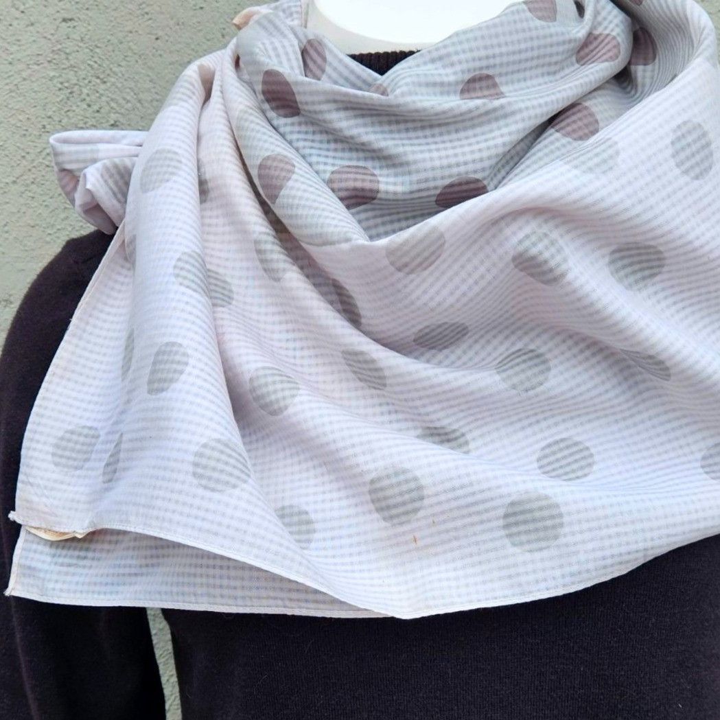 Perry Ellis Vintage 80s Perry Ellis Set (2) Square Scarves Dot Print & M Size ONE SIZE - 11 Thumbnail