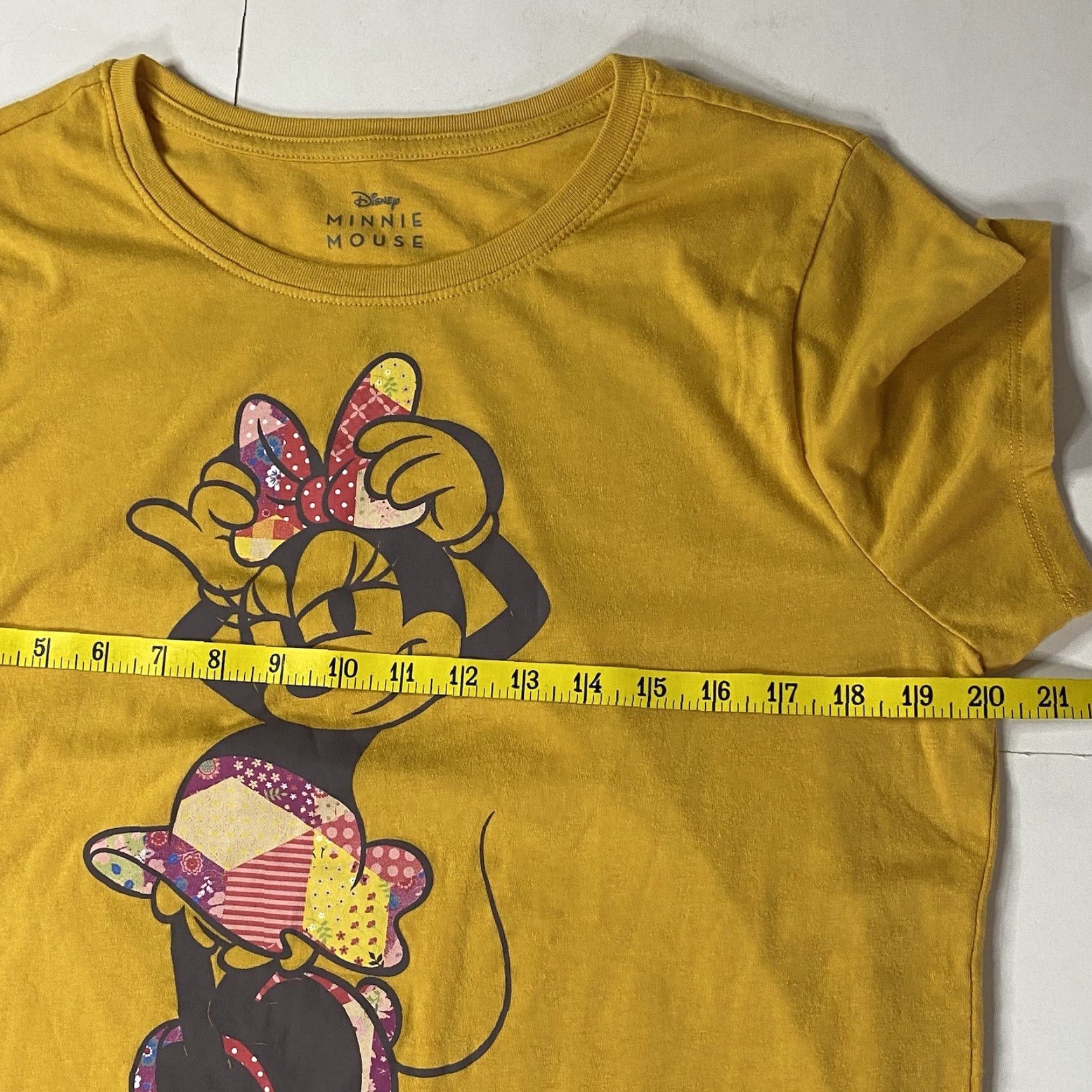Disney VINTAGE Disney T Shirt Women’s L Minnie Mouse Graphic Yellow Round Neck Top Tee Size L / US 10 / IT 46 - 5 Thumbnail