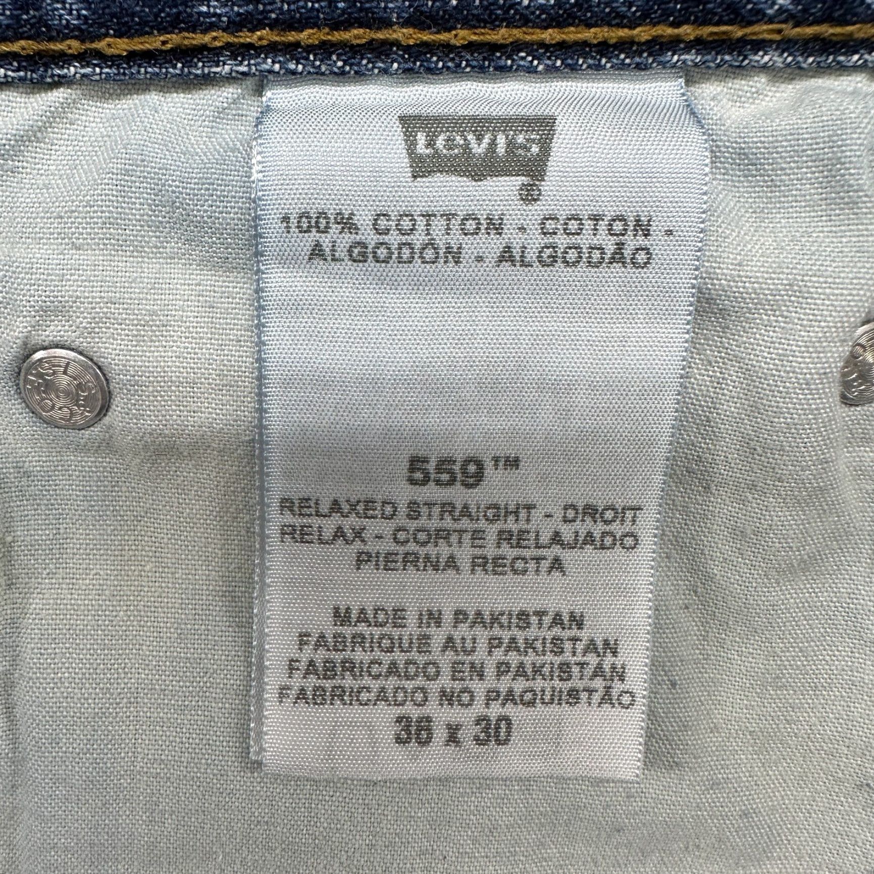 Levi's Levi's 559 Jeans Men 36x30 Blue Straight Relaxed Fit Medium Wash Denim Cotton 559 Modern Distressed Straight Leg Jeans Mens Size US 36 / EU 52 - 6 Thumbnail