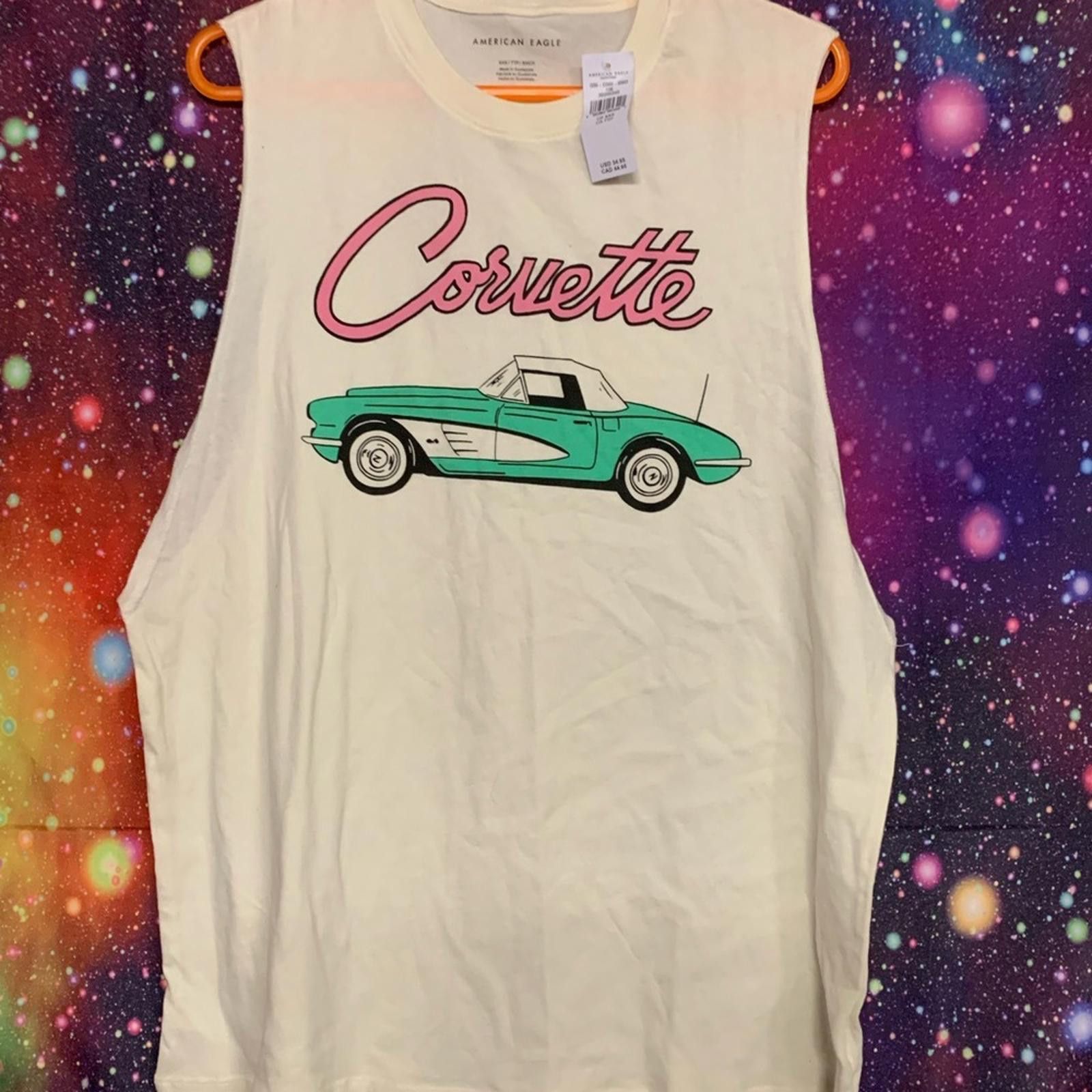 American Eagle Outfitters NWT American Eagle Corvette Graphic Tank Top Size XXS / US 00 / IT 34 - 1 Thumbnail