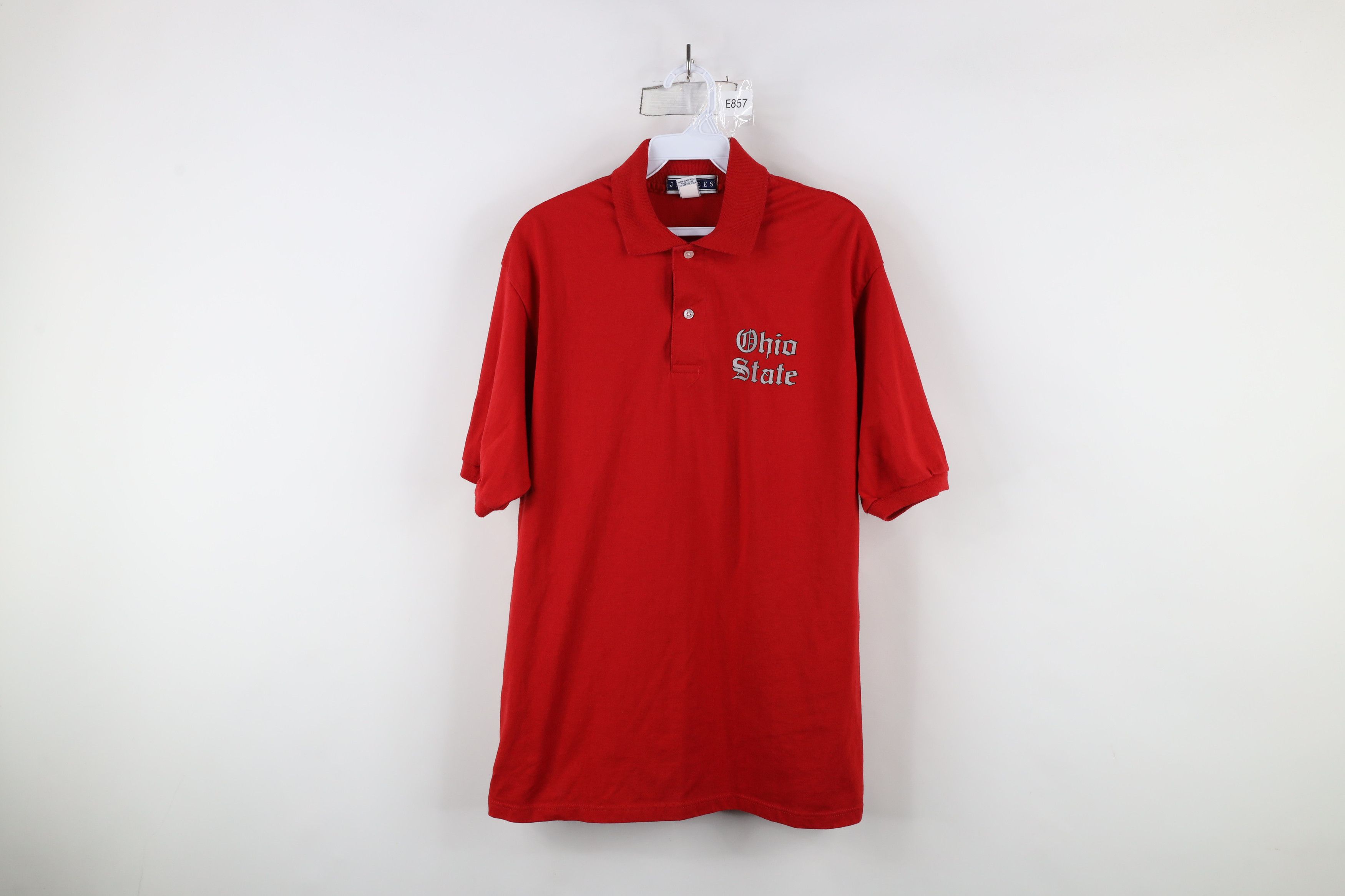 Vintage Vintage 90s Old English Ohio State University Polo Shirt USA Size US M / EU 48-50 / 2 - 1 Thumbnail