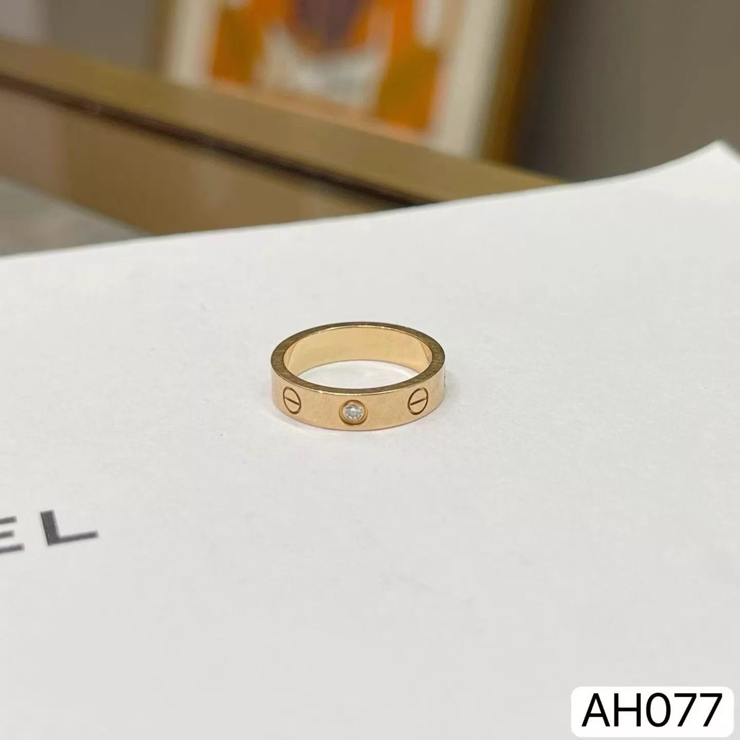 Cartier Cartier Love Rose Gold 1-Diamond Ring Size 47 Mint Size ONE SIZE - 1 Thumbnail