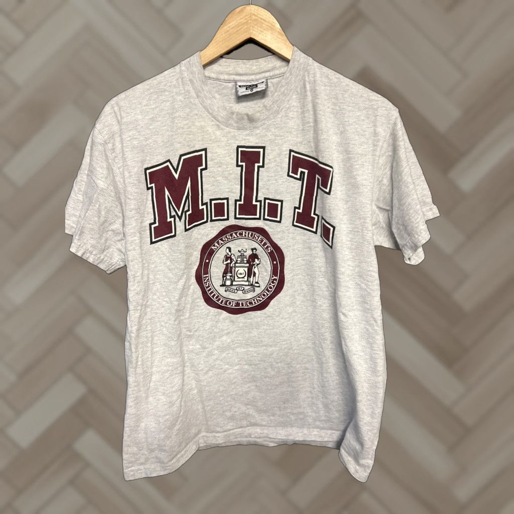 Lee VINTAGE Lee MIT Shirt Gray Unisex Adults M Crew Neck Short Sleeve Regular T-Shirt University 90s? (Note: must not add new info) Size US M / EU 48-50 / 2 - 1 Thumbnail