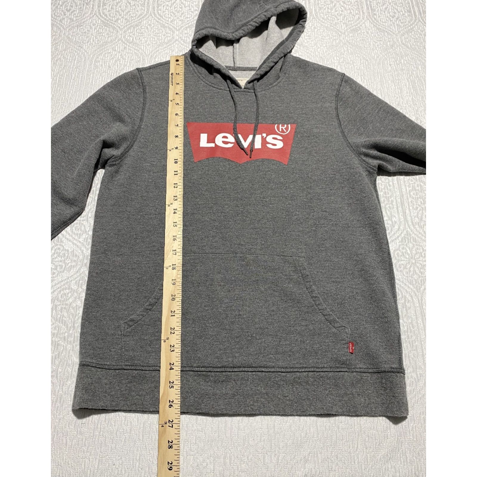 Levi's Levi's Hoodie Sweatshirt Mens M Gray Batwing Logo Graphic Pullover Fleece Size US M / EU 48-50 / 2 - 5 Thumbnail