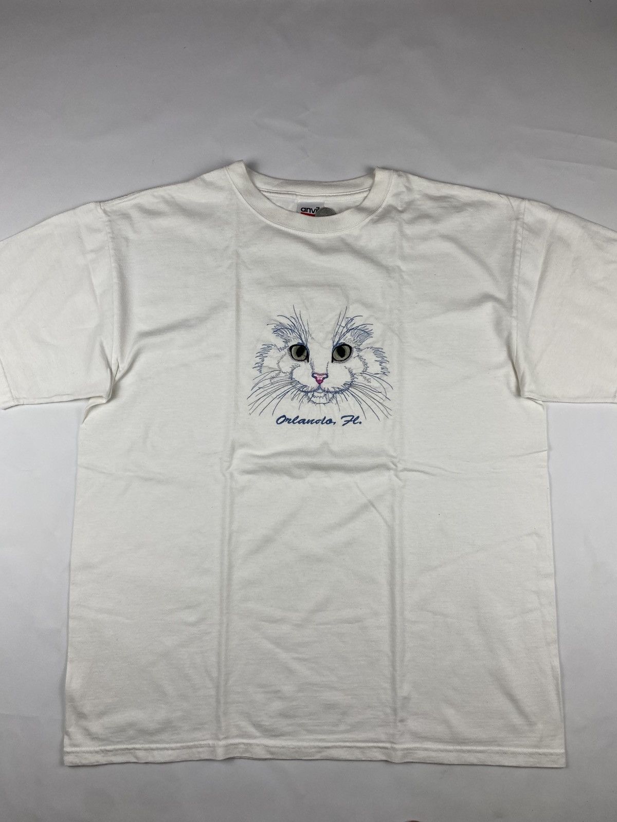 Vintage Vintage White Cat tshirt Size US L / EU 52-54 / 3 - 2 Thumbnail