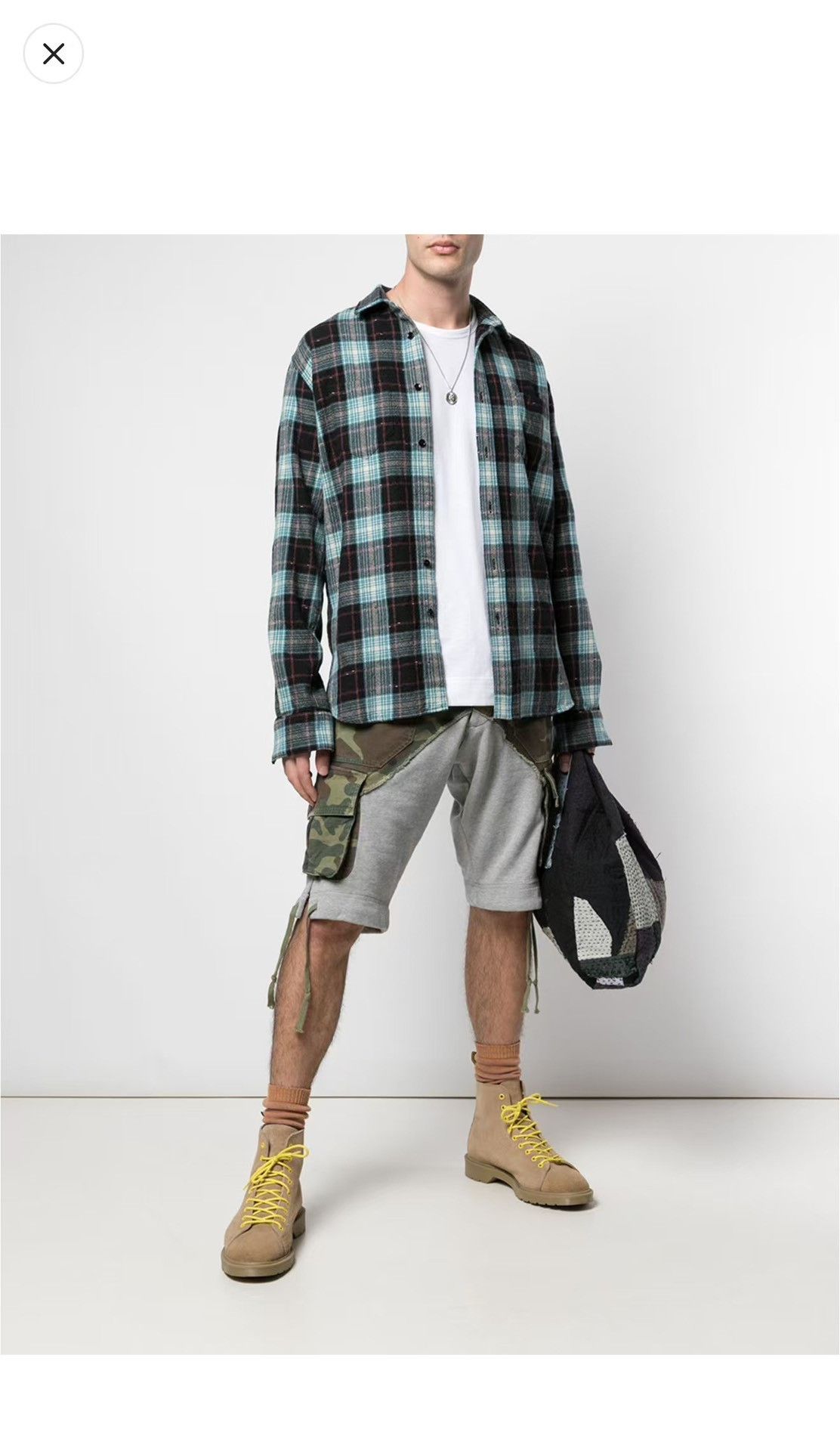Greg Lauren Greg Lauren Drawstring lace-up lanyard camo print shorts Ne Size US 32 / EU 48 - 6 Thumbnail