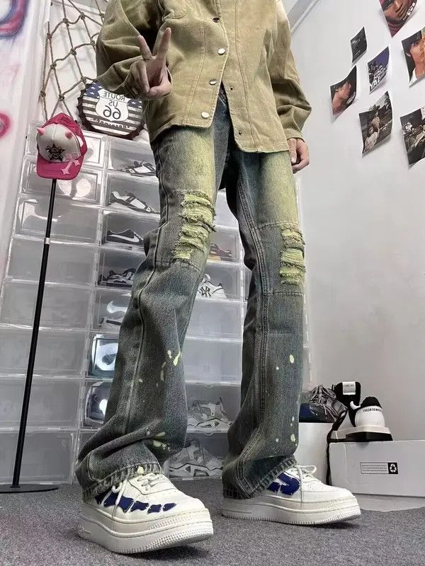 VIBE Vintage washed distressed ripped raw edge rare jeans Size US 32 / EU 48 - 7 Thumbnail