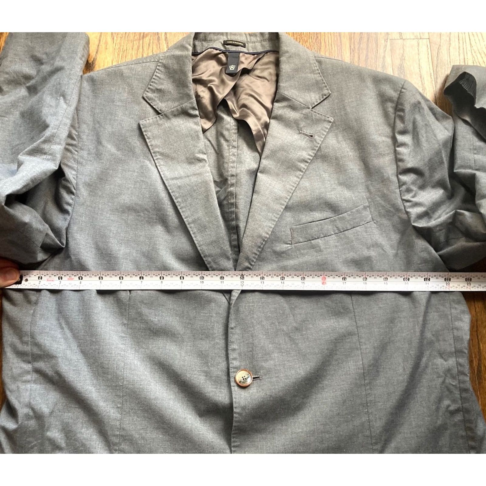 Massimo Dutti Massimo Dutti Blazer Mens Size 48 Gray Unstructured Cotton Lightweight Jacket Size 48R - 7 Thumbnail