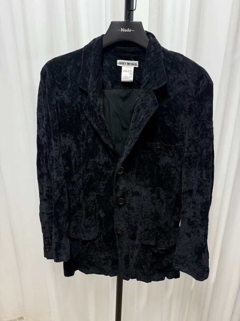 Issey Miyake Issey Miyake Velvet Pleated Blazer-2508 Size US M / EU 48-50 / 2 - 1 Thumbnail