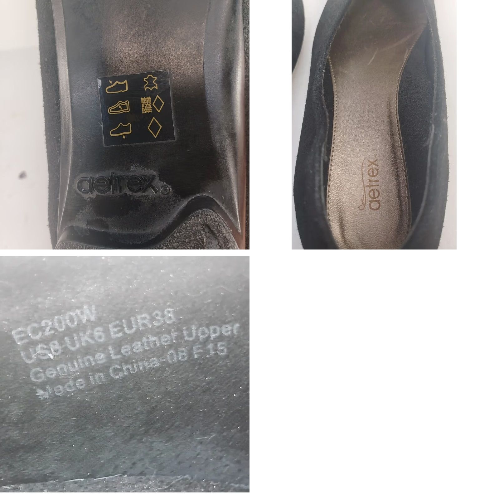 Aetrex Aetrex Camie Flat Women Suede Split Toe Orthopedic Memory Foam Cushioned Arch Support Slip On 8M Black Size US 8 / IT 38 - 9 Thumbnail