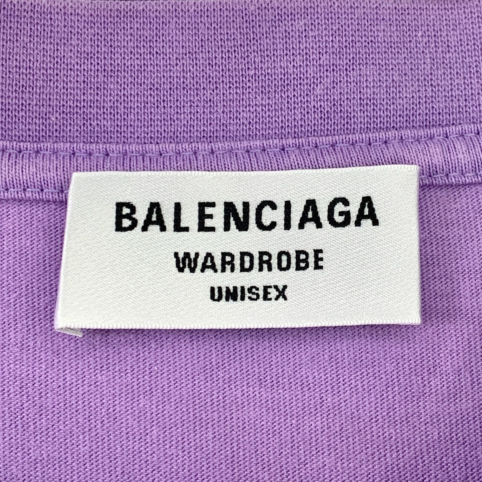 Balenciaga Balenciaga Purple Logo Printed Round Neck Short Sleeve T-Shi Size XS / US 0-2 / IT 36-38 - 2 Thumbnail