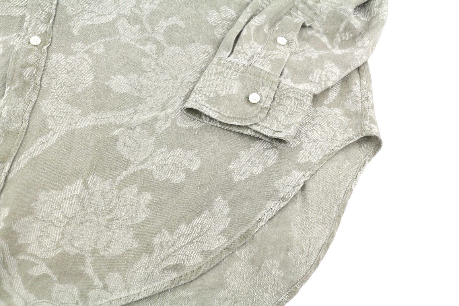 R13 JUMBO SHIRTDRESS XS/S Olive Floral Linen PS26 Dress 88825 Size XS / US 0-2 / IT 36-38 - 9 Thumbnail