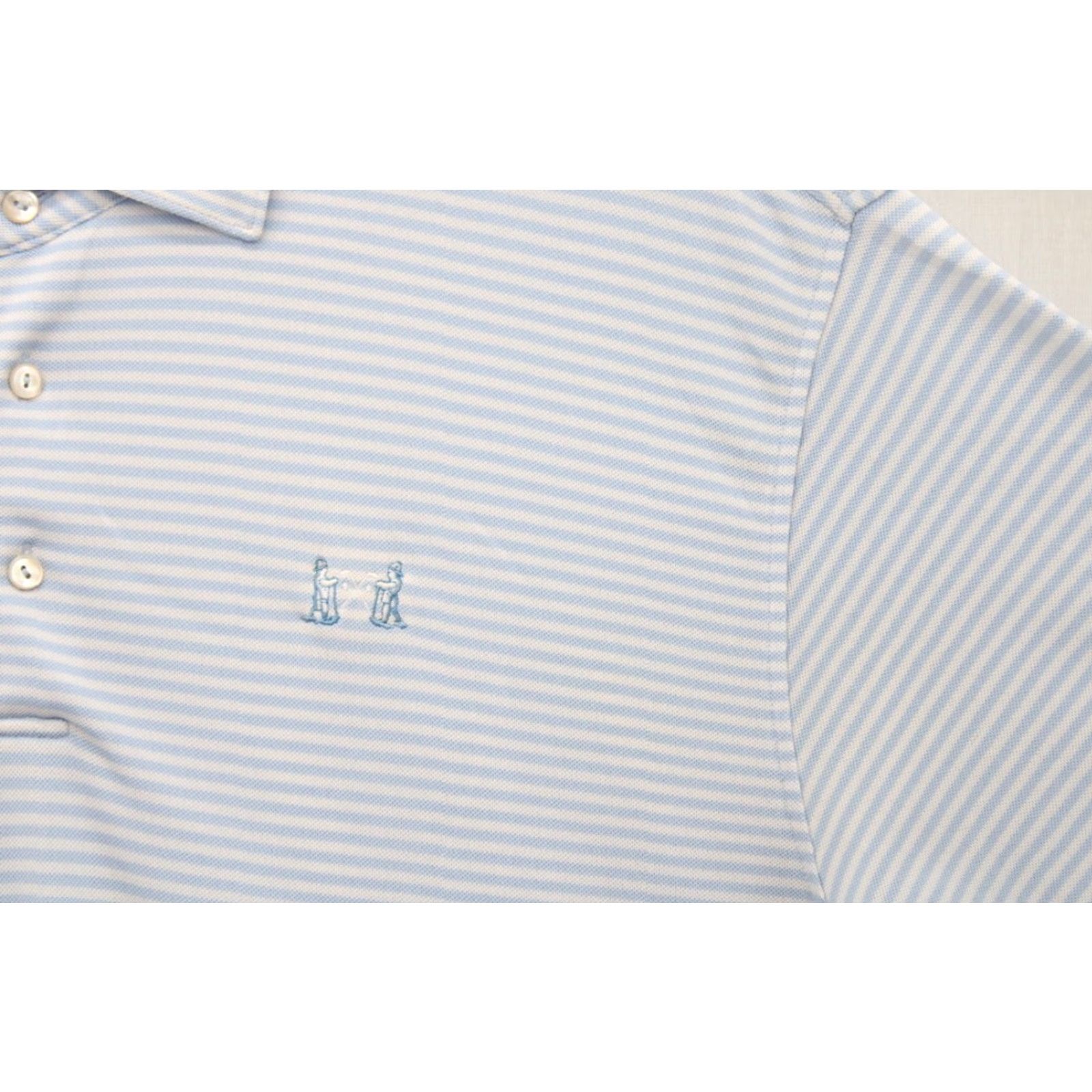 Peter Millar VINTAGE Peter Millar Summer Comfort Golf Polo Shirt Men's XL Blue Stripe Modern Preppy Size US XL / EU 56 / 4 - 2 Thumbnail