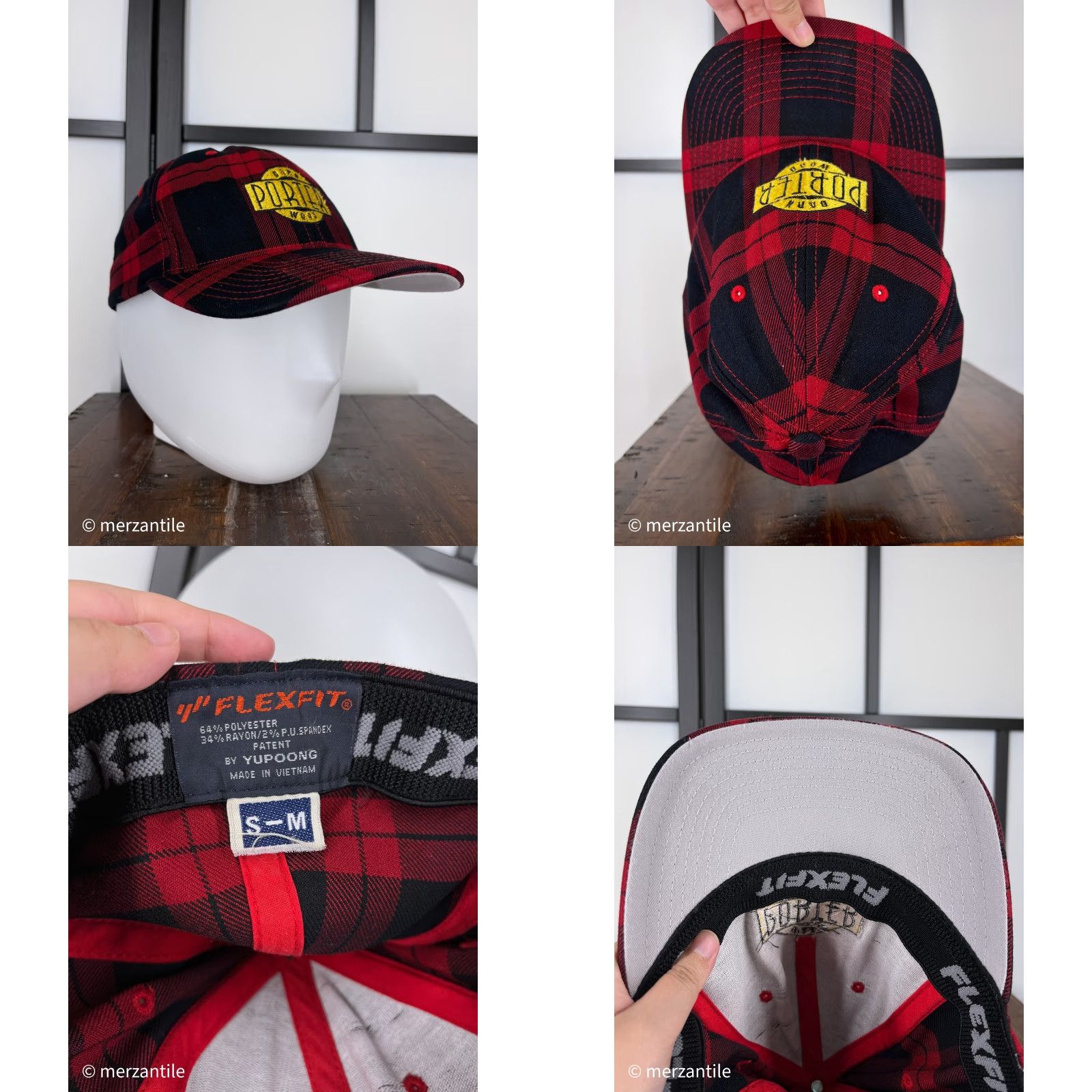 Vintage VINTAGE Porter Barn Wood Hat Cap Fitted Adult Small Red Plaid Embroidered Logo D Size ONE SIZE - 8 Thumbnail