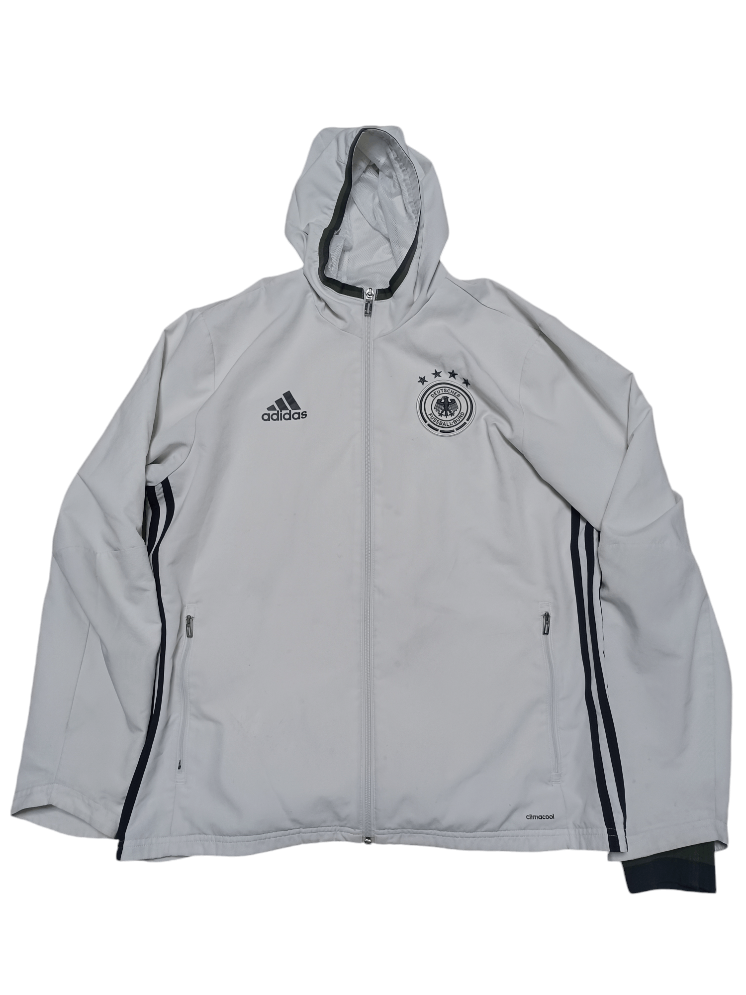 Vintage Germany Deutschland Soccer Adidas Nylon Track Jacket 2015 in White, Men's