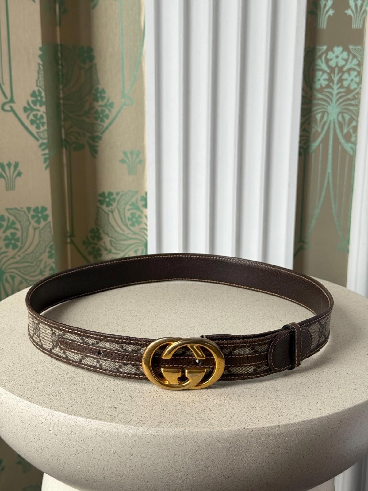 Gucci Vinatge Gucci Monogram Interlocking GG Womens Belt 70 / 28 Size ONE SIZE - 4 Thumbnail