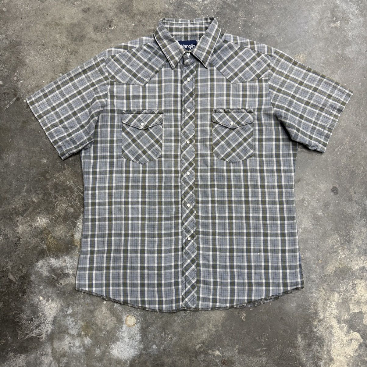 Wrangler Vintage Wrangler Brushpopper Pearl Snap Plaid Shirt Size US L / EU 52-54 / 3 - 2 Thumbnail