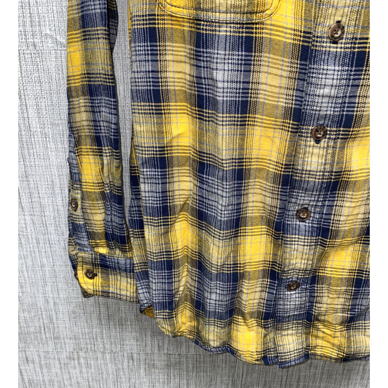 Duluth Trading Company Duluth Trading Co Mens Plaid Shirt Long Sleeve Cotton Flannel Button-Up Size M Yellow/Blue Mens Shirt Size US M / EU 48-50 / 2 - 4 Thumbnail
