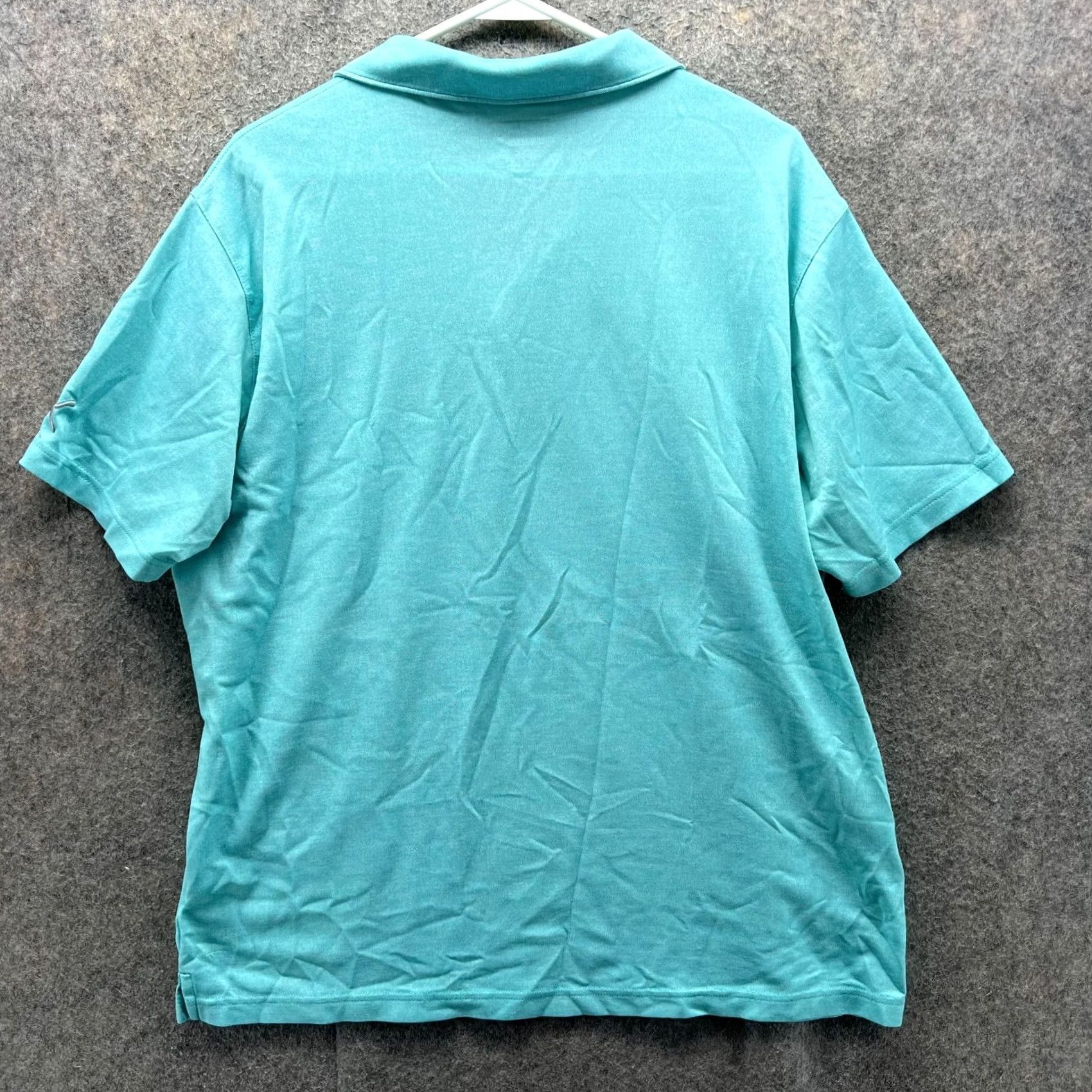 Puma PUMA Polo Shirt Men L Teal Blue Knit Golf Pale Preppy Solid Short Sleeve Size 42R - 2 Thumbnail
