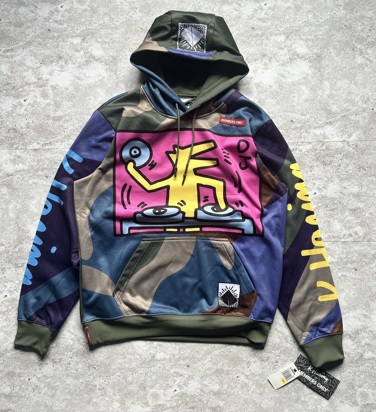 Keith Haring × Members Only K Haring Hoodie Men Large DJ Collab Spell Out Members Only Size US M / EU 48-50 / 2 - 1 Thumbnail