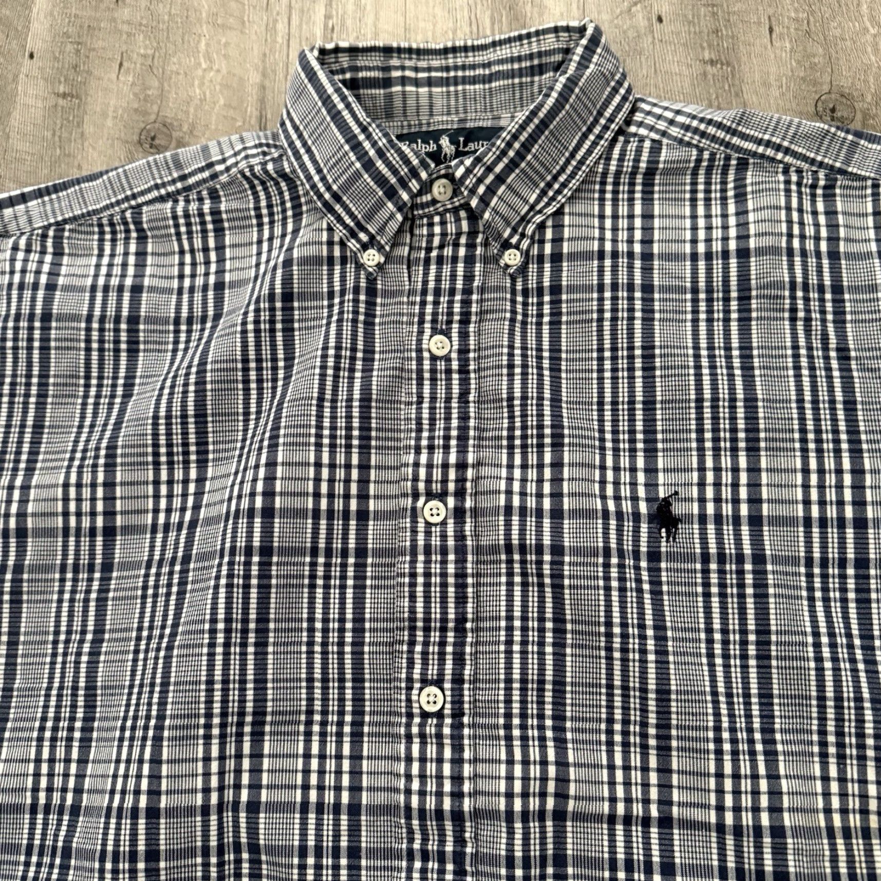 Ralph Lauren Ralph Lauren Shirt Mens Large Short Sleeve Blue Plaid Button-Down Blaire Cotton Embroidered Classic Preppy Size US L / EU 52-54 / 3 - 6 Thumbnail